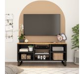 Mueble de tv | mueble de salón | mesa de tv madera mango y madera contrachapada 100x33x46 cm cfw15875