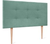Dhome cabecero de tela aqualine capitoné 105x115cm con patas camas 105 - verde agua