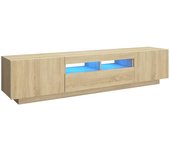 Mueble tv con luces led roble sonoma 180x35x40 cm