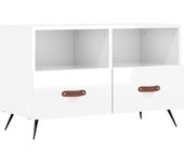 Mueble tv blanco brillo 80x36x50 cm madera contrachapada