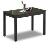 Mesa de cocina fija - 90x50 cm - estructura color negra - tapa cristal color grafito