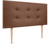 Dhome cabecero de polipiel capitoné 110x115cm con patas camas 105 - arcilla