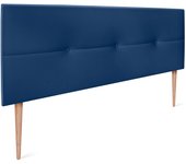 Dhome cabecero de polipiel con botones 150x105cm con patas camas 150 - azul