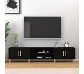 Mueble de tv | mueble de salón | mesa de tv madera contrachapada negro 180x31,5x40 cm cfw88924