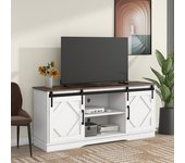 Blanco mueble de tv con diseño moderno y clásico de gran tamaño, 150*40*60cm