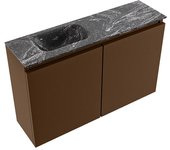 Mondiaz ture-dlux 80cm mueble fondo reducido rust. eden lavabo posición izquierda lava. 1 orificio.