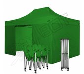 Carpa plegable 3x4,5 verde con laterales . aluminio 45 mm. tejido recubierto de pvc impermeable, repelente al agua de 350gm