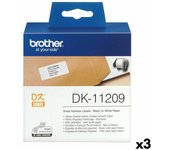 Etiquetas para impresora brother dk-11209 negro/blanco 62 x 29 mm (3 unidades)