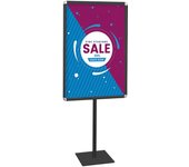 Danieli store | expositor de pie para carteles con marco abatible 70x100 cm | expositor con base cuadrada - negro