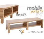 Mueble para tv en mdf natural mesa baja cm 160 x 45 x 40 h