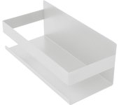 Inoxlm estante de ducha de acero inoxidable pintado de blanco, organizador de esquina de estante de baño autoadhesivo, estante de cocina, especiero
