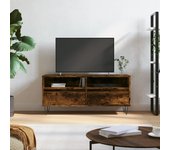Mueble de tv | mueble de salón | mesa de tv madera contrachapada roble ahumado 100x34,5x44,5cm cfw85110
