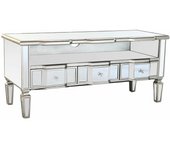 Mueble de tv dkd home decor plateado espejo mdf (112 x 50 x 45 cm)