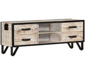 Mueble de tv | mueble de salón | mesa de tv de madera maciza de acacia 110x30x41 cm cfw55684