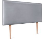 Dhome cabecero de polipiel liso 95x105cm con patas camas 90 - plata