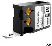 Cinta de transferencia térmica dymo 24 x 7,5 mm negro blanco vinilo (6 unidades)