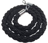 Danieli store | cordón trenzado negro de 2 m con mosquetón cromado