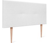Dhome cabecero de lino natural con botones 110x105cm con patas camas 105 - blanco