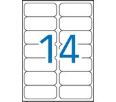 Etiquetas blancas resistentes intemperie 99.1 x 38.1mm 20 hojas apli