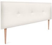 Dhome cabecero de polipiel con botones 145x105cm con patas camas 135/140 - blanco hueso