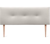 Dhome cabecero de polipiel liso con botones 135x105cm con patas camas 120/135 - blanco hueso