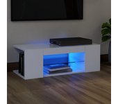 Mueble de tv | mueble de salón | mesa de tv con luces led blanco 90x39x30 cm cfw30505