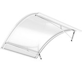 Arctom marquesina toldo de puerta alu apus 150x80 blanco, placa opaca
