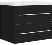 Mueble lavabo con fregadero integrado aglomerado negro