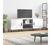 Mueble de tv | mueble de salón | mesa de tv madera de ingeniería blanco brillante 150x30x50 cm cfw89198