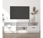Mueble para tv | mueble de salón | mesa de tv madera contrachapada blanco 150x33,5x45 cm cfw74689