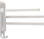 Toallero giratorio sin perforaciones, toallero multifuncional, estante de almacenamiento de acero inoxidable para cocina (3 varillas blancas)