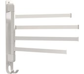 Toallero giratorio multifuncional, estante de almacenamiento de acero inoxidable para cocina (4 varillas blancas)