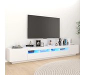 Mueble para tv | mueble de salón | mesa de tv con luces led blanco 260x35x40 cm cfw79109