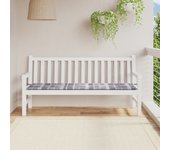 Cojín para banco de jardín estampado de cuadros gris 180x50x3 cm
