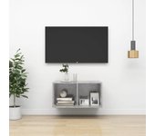 Mueble de pared de tv | mueble de salón | mesa de tv madera contrachapada hormigón 37x37x72 cm cfw39155
