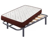 Colchón viscosoft ergos 13 + somier zeus con 4 patas de 25 cm | medidas: 90x190x13 cm