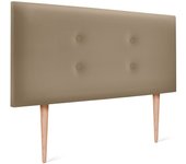 Dhome cabecero de polipiel con 2 hileras de botones 105x105cm con patas camas 105 - marrón claro