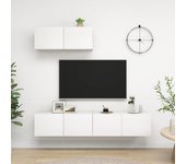 3 piezas mueble de tv | mueble de salón | mesa de tv de madera de ingeniería blanco cfw35808