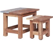 Mesas nido 2 piezas madera maciza recuperada