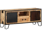 Mueble para tv | mueble de salón | mesa de tv de madera maciza de mango rugosa 110x31x46 cm cfw13860