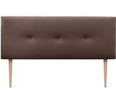 Dhome cabecero de polipiel liso con botones 150x105cm con patas camas 150 - chocolate