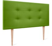 Dhome cabecero de polipiel capitoné 105x115cm con patas camas 105 - verde