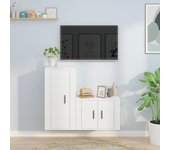 Set de 2 piezas muebles de tv | mueble de salón | mesa de tv madera contrachapada blanco cfw39601