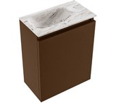 Mondiaz ture-dlux 40cm mueble fondo reducido rust. eden lavabo posición izquierda glace. 1 orificio.