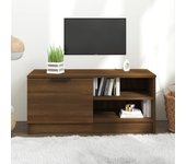 Mueble para tv | mueble de salón | mesa de tv madera contrachapada marrón roble 80x35x36,5 cm cfw62634