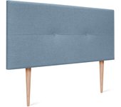 Dhome cabecero de lino natural con botones 95x105cm con patas camas 90 - azul