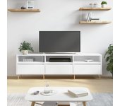 Mueble de tv | mueble de salón | mesa de tv madera contrachapada blanco 150x30x44,5 cm cfw43695