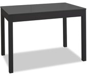 Mesa de cocina extensible de carro - 110x70 cm (170x70 cm) - estructura y extensión color negra - tapa cristal color grafito