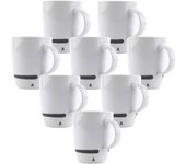 Scalpers home set de 8 tazas calavera de 330ml en porcelana, color blanco