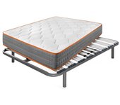 Colchón viscoelástico confort luxe + somier apolo | medida: 150x190 cm | con 5 patas de 25 cm